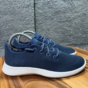 Allbirds Wool Runners Women Navy Blue Lace Up Comfort Sneakers Shoes Size 8